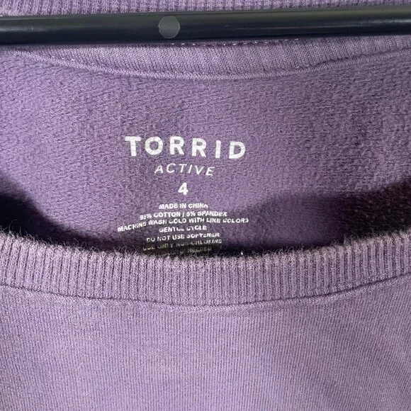Torrid Everyday Fleece Crew Neck Pullover Womens 4 Plus Purple Tie Dye - Picture 3 of 6